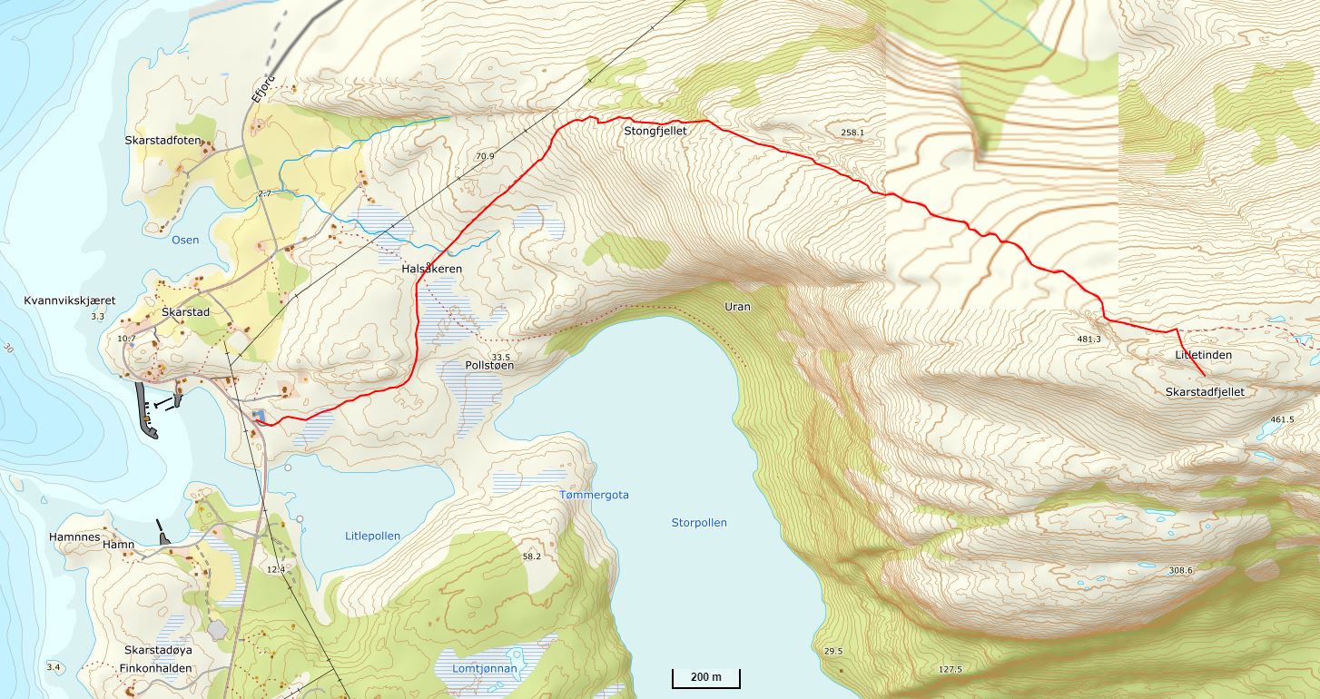 Kart Skarstadfjellet