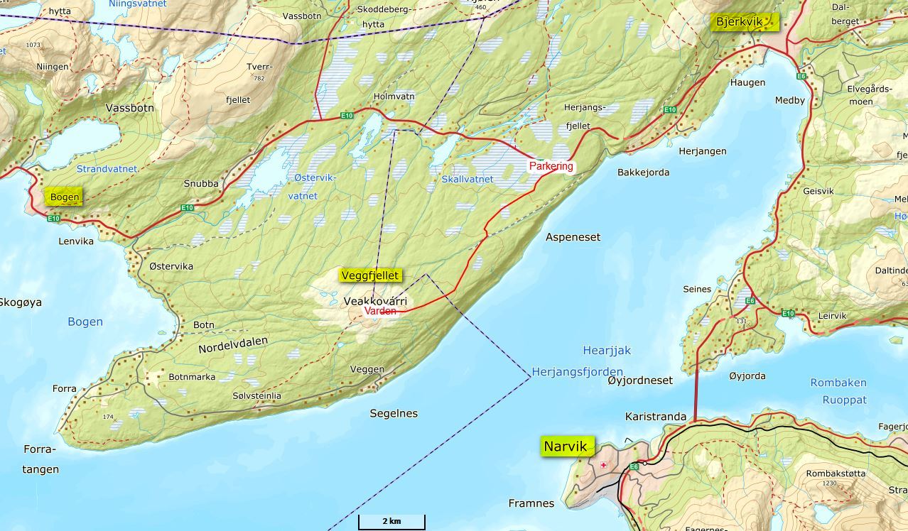 Kart Veggfjellet